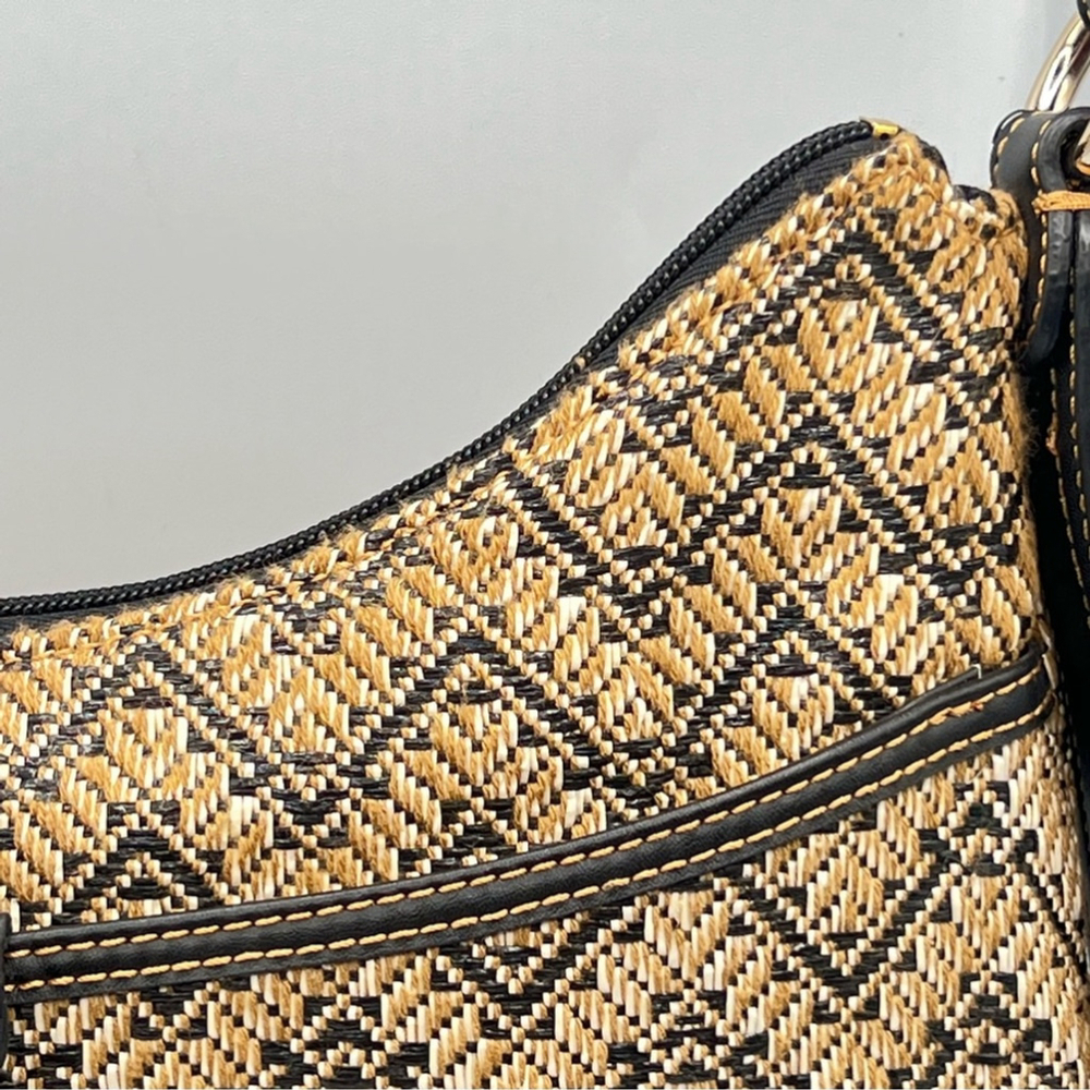 Etienne Aignee Canvas Leather Shoulder Bag Satchel Purse - Picture 4 of 14